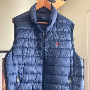 POLO RALPH LAUREN NAVY PUFFER VEST - SIZE XL